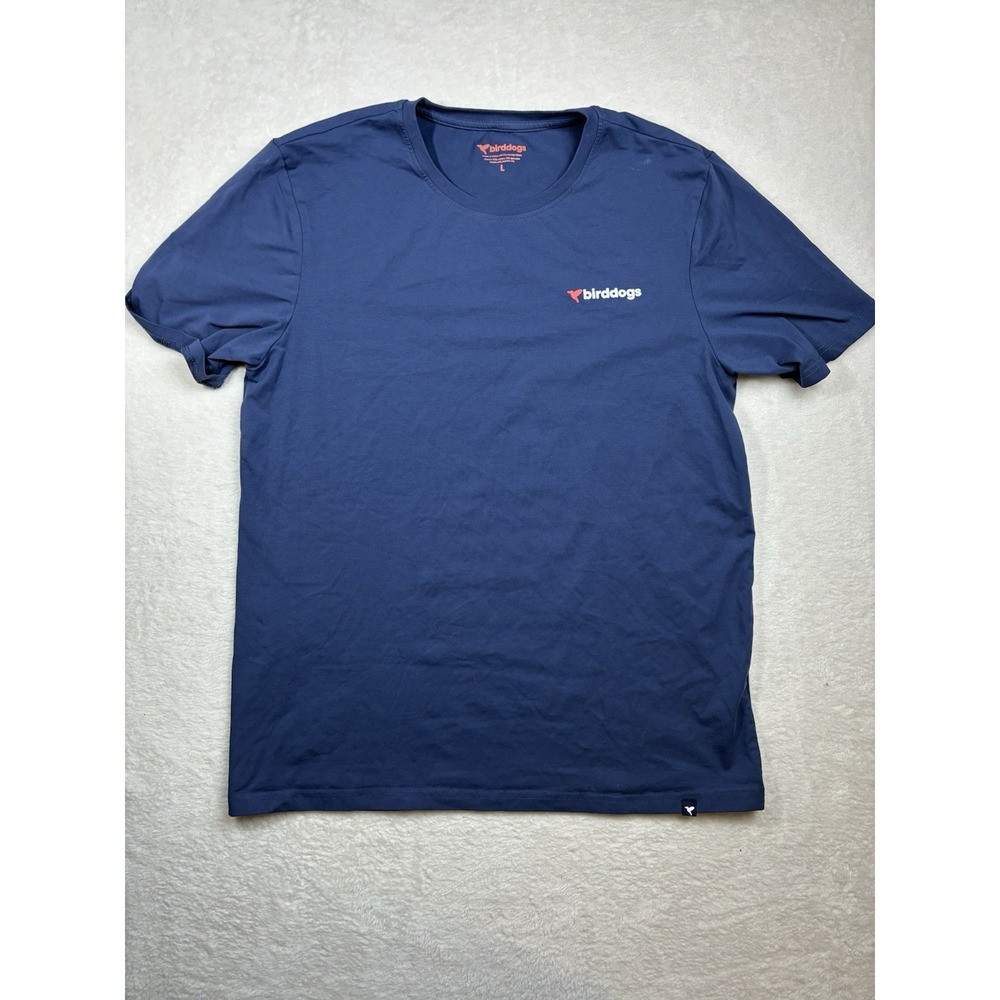 BirdDogs Large Navy Blue Athletic Logo T Shirt Menswear Casual Gym Activewear